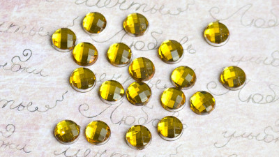 Стразы граненные, круглые, 10мм, цвет золото, ST10-002, 1 уп=5шт