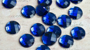 Стразы граненные, круглые, 16мм, цвет синий, ST16-007, 1шт