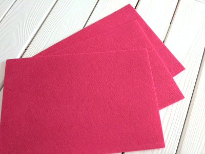 Фетр жёсткий 20*30см, цвет тёмно-розовый, толщина 1мм, Китай, Ф610, 1 лист