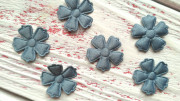 Аппликация объемная, цветок текстильный, 25мм, цвет голубой, РТ-164,  1 шт