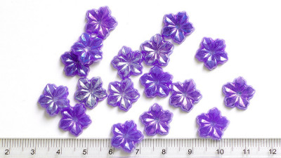 Акриловая серединка, цветочек перламутровый, 13мм, цвет синий, АС-070, 1шт