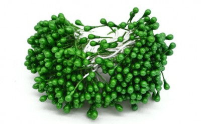 Тычинки, 3мм, цвет зелёный, 1уп (около 60 нитей)