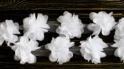 Шифоновый мотив, цветочек 50мм, цвет белый, М-040, 1 шт