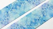 Лента репсовая с рисунком, 22мм, цвет бирюзовый, снежинки, градиент, РР22-201, 1м