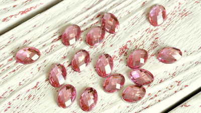 Стразы граненные, овальные, 10*14мм, цвет розовый, ST10*14-005, 1шт