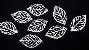 Декоративный листочек, филигринь, 45x25мм, цвет серебро, 002-016, 1шт