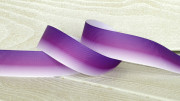 Лента репсовая с рисунком, 25мм, цвет белый, фиолетовый, градиент, РР25-211, 1м