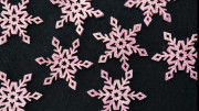 Аппликация объемная, снежинка, 40 мм, глиттер, цвет розовый, РТ-211,  1 шт