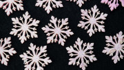 Аппликация объемная, снежинка, 35 мм, глиттер, цвет бело-розовый, РТ-206,  1 шт