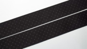 Лента репсовая с рисунком, 38мм, белые диагональные линии, цвет чёрный, РР38-053,1м