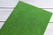 Фоамиран глиттерный 20*30см, толщина 2мм, цвет светло-зелёный, ФОМ013, 1 шт
