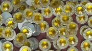 Акриловая серединка, круглая, 12мм, цвет жёлтый, конус в серебрянной оправе, АС-079, 1шт