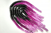 Кудри трехцветные, цвет черно-фиолетовый, лиловый, сиреневый,  длина 30 см, 1 уп=6 шт, СП02