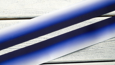 Лента репсовая с рисунком, 25мм, цвет белый, синий, градиент, РР25-243, 1м
