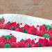 Лента репсовая с рисунком, 22мм, цвет светло-серый, по краю красные розы, РР22-252, 1м