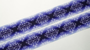 Лента репсовая с рисунком, 38мм, фиолетовый градиент, белый орнамент., РР38-054,1м