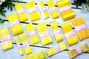Набор лент для шитья и рукоделия из репсовых, атласных лент- жёлтая гамма, НБ-042, 1 уп