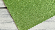 Кожзам "Глиттер мелкий"  20x30см, толщина 0,5мм, цвет светло-зеленый, КЗ011/25, 1 шт
