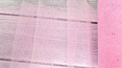 Фатин с блестками средней жёсткости, цвет розовый, ширина 15 см, 220-025, 1 метр