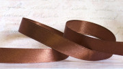 Лента атласная однотонная, 12мм, цвет коричневый, А12-137, 3м