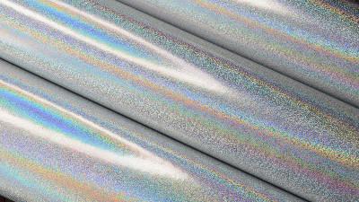 Кожзам "Голограмма"  20x30см, толщина 0,7мм, цвет серебро, КЗ019-20, 1 шт