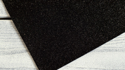 Кожзам "Глиттер мелкий"  20x30см, толщина 0,5мм, цвет чёрный, КЗ011/11, 1 шт