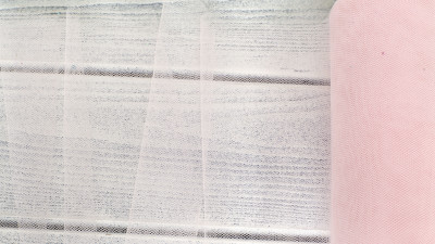 Фатин средней жёсткости, цвет светло-розовый, ширина 15 см, 220-024, 1 метр
