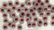 Акриловая серединка, круглая, 12мм, цвет красный, конус в серебрянной оправе, АС-075, 1шт