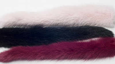 Набор для творчества из меха норки - хвостики, длина 20 см, цвет розовый, чёрный, бордовый, 24 гр, МНХ01, 1 уп=3шт
