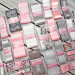 Набор репсовых лент для рукоделия, шитья, творчества - серо-розовый НБ-115