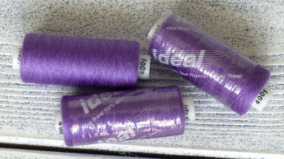 Нитки бытовые IDEAL 40/2 366м 100% п/э, цвет фиолетовый, арт.328, 1шт