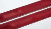 Лента репсовая с люрексом, 25мм, атласная полоса по середине,  цвет бордовый, серебрянный люрекс, РЛ25-018, 1м