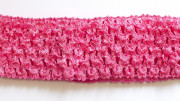 Повязка на голову вязанная однотонная, 14*4см, цвет ярко-розовый, 1 шт