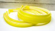 Ободок для волос, 10мм,с репсовой лентой, пластик, цвет желтый, РЛ10-005, 1шт