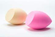 Спонжи для макияжа и умывания, набор из двух спонжиков, многоразовые диски в форме скошенного яйца с кистью для нанесения пудры и тонального крема