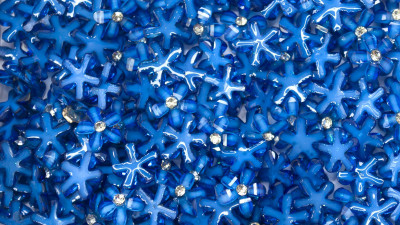 Кабошон объемный, цветочек, цвет синий, 10мм, К0195, 1шт
