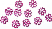 Аппликация объемная из фоамирана, цветок, 15 мм, глиттер, цвет малиновый, РТ-171,  1 шт