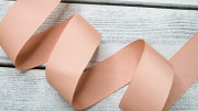 Лента репсовая однотонная, 25мм, цвет персиково-розовый, Р25-017, 1м