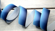 Лента репсовая с рисунком, 25мм, цвет тёмно-синий, голубой, градиент, РР22-022, 1м