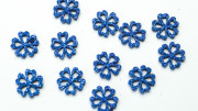 Аппликация объемная из фоамирана, цветок, 15 мм, глиттер, цвет синий, РТ-175,  1 шт
