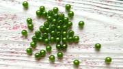 Бусины акриловые под жемчуг, 6мм, цвет зелёный, 10гр (~90шт), АКБ06-106