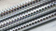 Кожзам "Голограмма - сердечки"  20x30см, толщина 0,7мм, цвет серебро, КЗ022, 1 шт