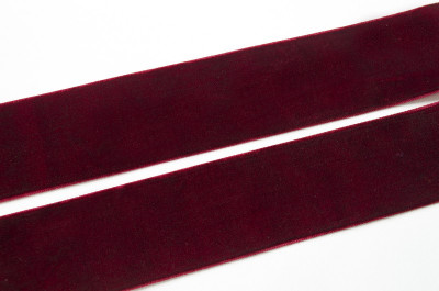 Лента бархатная 25мм, цвет бордовый.  ДЛ25-041, 1м