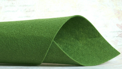 Фетр жёсткий 20*30см, цвет травяной, толщина 1мм, Китай, Ф663, 1 лист