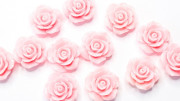 Кабошон объемный, роза, цвет розовый, 22мм, К0097, 1шт