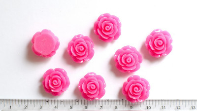 Кабошон объемный, роза, цвет ярко-розовый, 20мм, К0101, 1шт