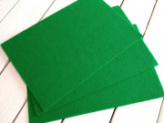 Фетр жёсткий 20*30см, цвет зелёный, толщина 1мм, Китай, Ф672, 1 лист