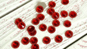 Стразы граненные - цветок, 12мм, цвет красный, акрил, ST12-010/1, 1шт